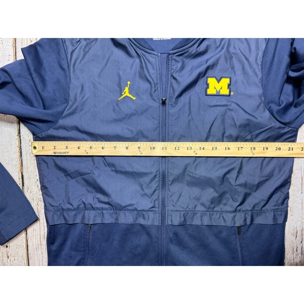 Jordan Michigan‎ Wolverines Track Full Zip Jacket Anorak Mens Medium Navy Blue